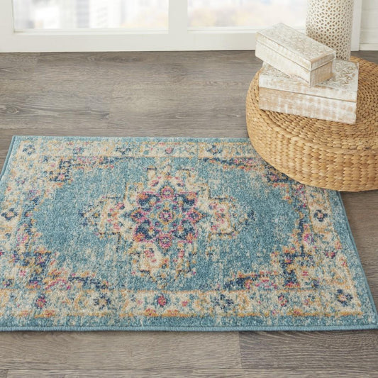 Nourison - Passion 110in x 210in Ivory Light Blue Area Rug - PSN03-99446477484 veiw 2