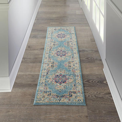 Nourison - Passion 110in x 6 Ivory Light Blue Area Rug - PSN03-99446477507 veiw 2