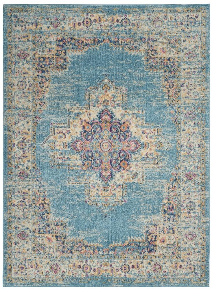Nourison - Passion 53in x 73in Ivory Light Blue Area Rug - PSN03-99446477217 veiw 1