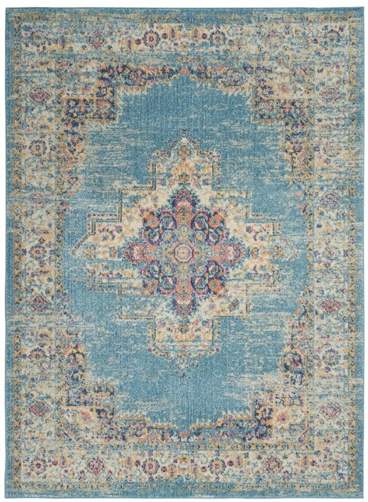 Nourison - Passion 53in x 73in Ivory Light Blue Area Rug - PSN03-99446477217 veiw 1