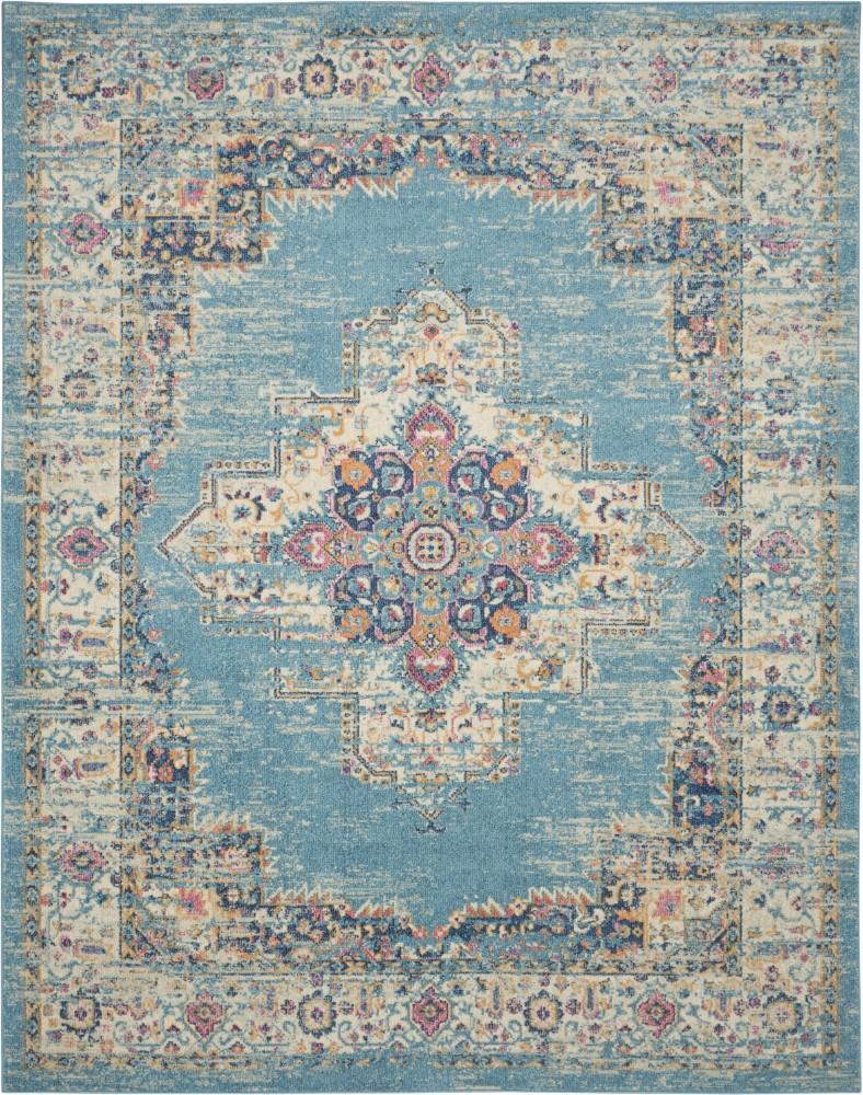 Nourison - Passion 67in x 96in Ivory Light Blue Area Rug - PSN03-99446477552 veiw 1