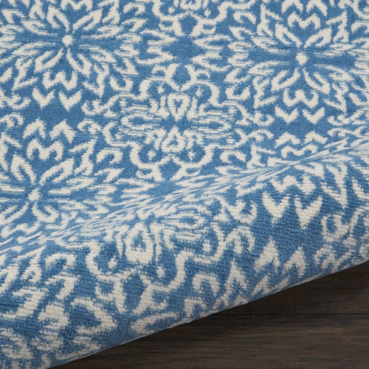 Nourison - Jubilant 23in x 73in Ivory Blue Transitional Area Rug - JUB06-99446478153 veiw 2