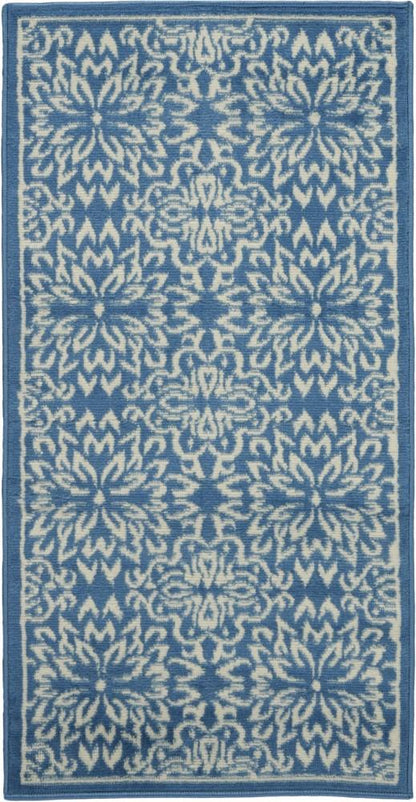 Nourison - Jubilant 2 x 4 Ivory Blue Transitional Area Rug - JUB06-99446478146 veiw 1