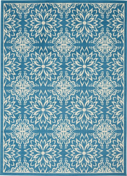 Nourison - Jubilant 53in x 73in Ivory Blue Transitional Area Rug - JUB06-99446478191 veiw 1