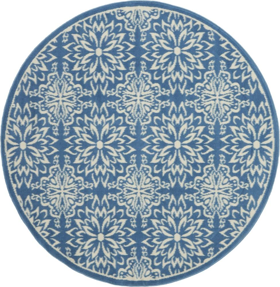 Nourison - Jubilant 53in x Round Ivory BlueTransitional Area Rug - JUB06-99446478184 veiw 1