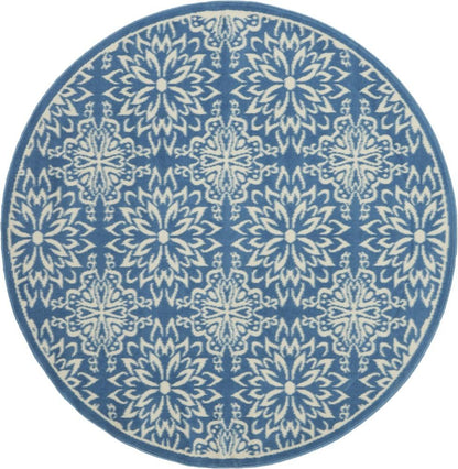 Nourison - Jubilant 53in x Round Ivory BlueTransitional Area Rug - JUB06-99446478184 veiw 1