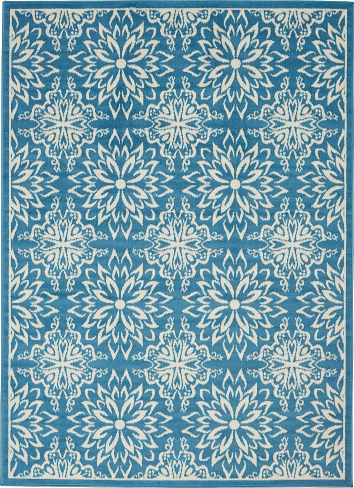 Nourison - Jubilant 6 x 9 Ivory Blue Transitional Area Rug - JUB06-99446478207 veiw 1