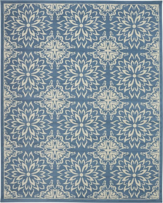 Nourison - Jubilant 710in x 910in Ivory Blue Transitional Area Rug - JUB06-99446478221 veiw 1