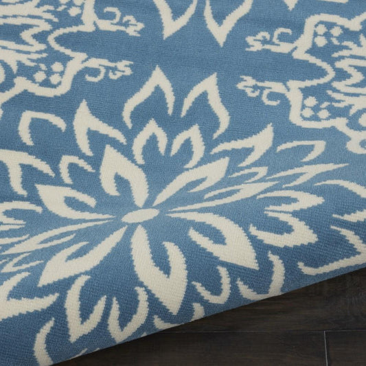 Nourison - Jubilant 710in x 910in Ivory Blue Transitional Area Rug - JUB06-99446478221 veiw 2