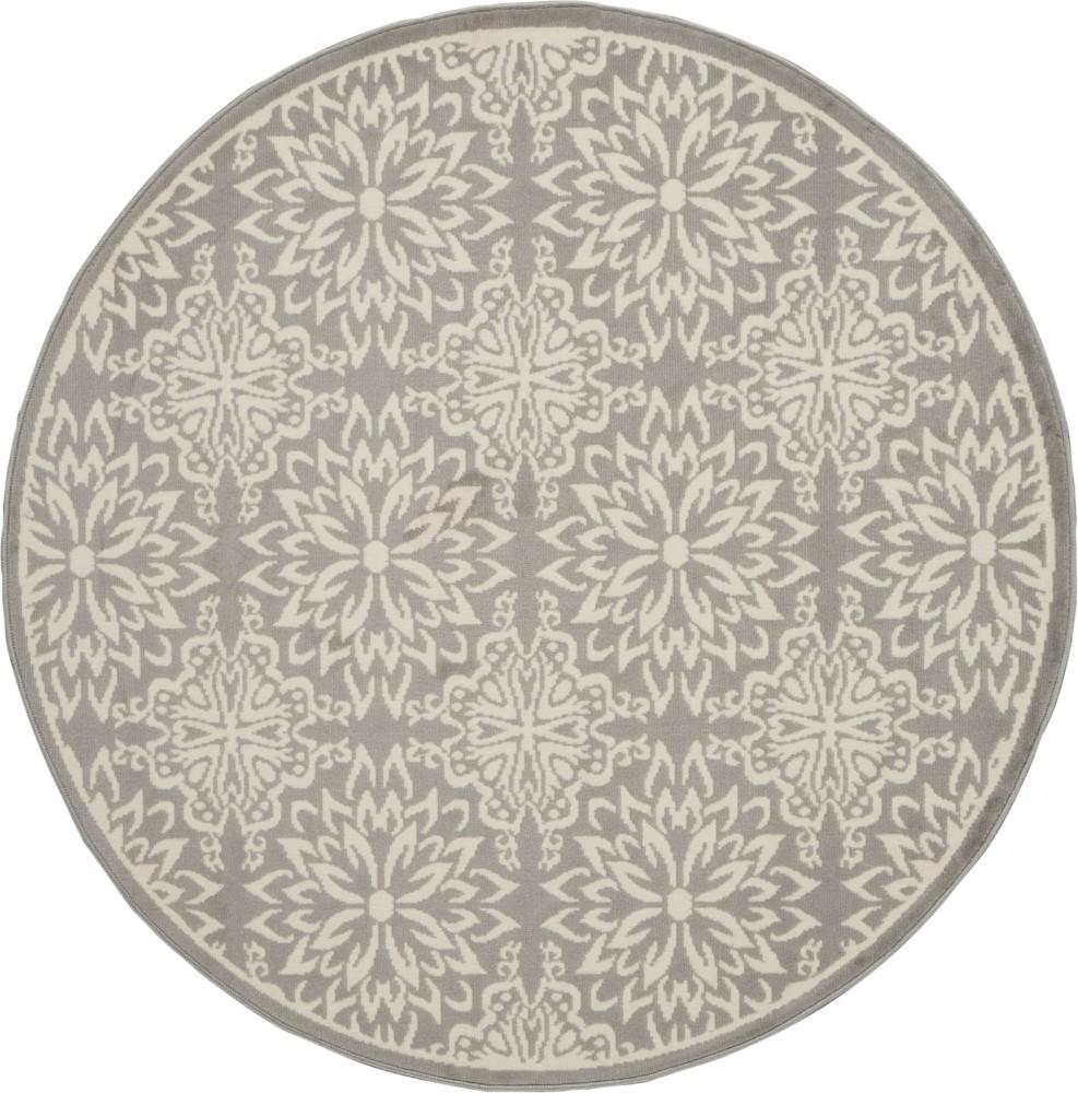 Nourison - Jubilant JUB06 Bone 53in x Round Beach Area Rug - JUB06-99446478375 veiw 1