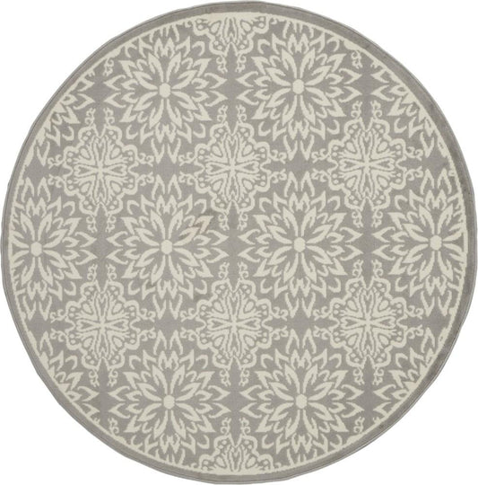 Nourison - Jubilant JUB06 Bone 53in x Round Beach Area Rug - JUB06-99446478375 veiw 1