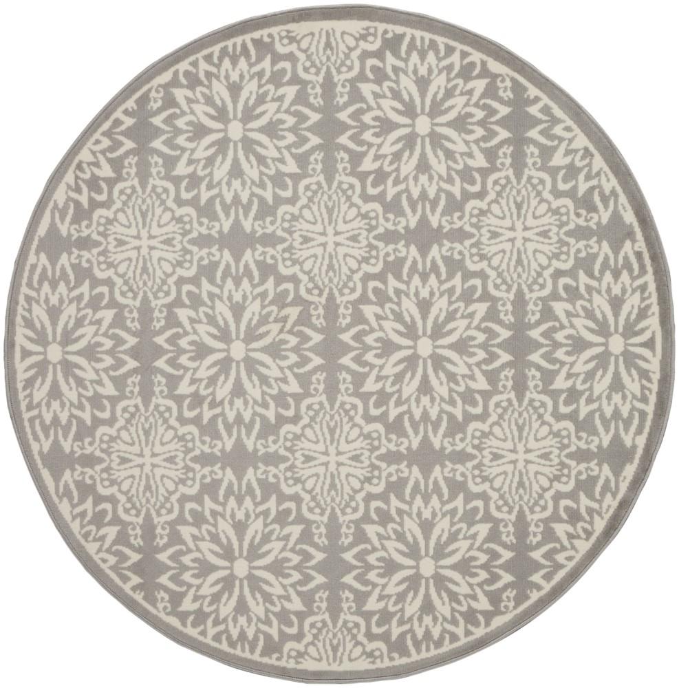 Nourison - Jubilant JUB06 Bone 8 x Round Floral Area Rug - JUB06-99446785268 veiw 1