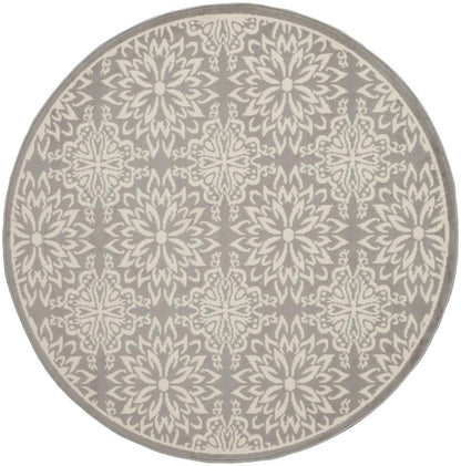 Nourison - Jubilant JUB06 Bone 8 x Round Floral Area Rug - JUB06-99446785268 veiw 1