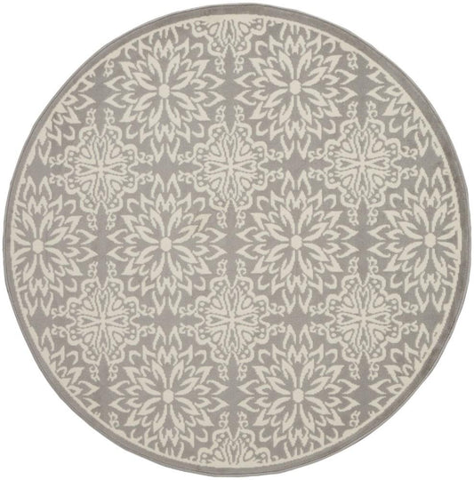 Nourison - Jubilant JUB06 Bone 8 x Round Floral Area Rug - JUB06-99446785268 veiw 1