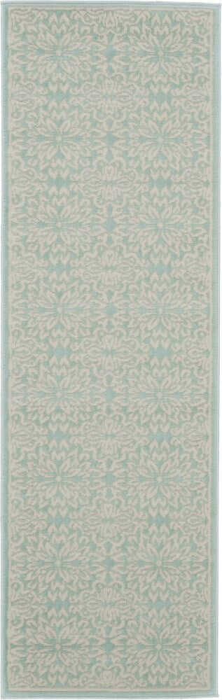 Nourison - Jubilant JUB06 Aqua 23in x 73in Low-pile Hallway Rug - JUB06-99446478252 veiw 1