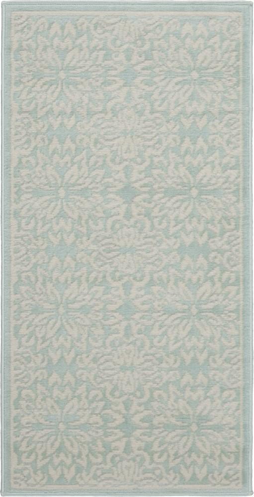 Nourison - Jubilant 2 x 4 Small Aqua Floral Area Rug - JUB06-99446478238 veiw 1