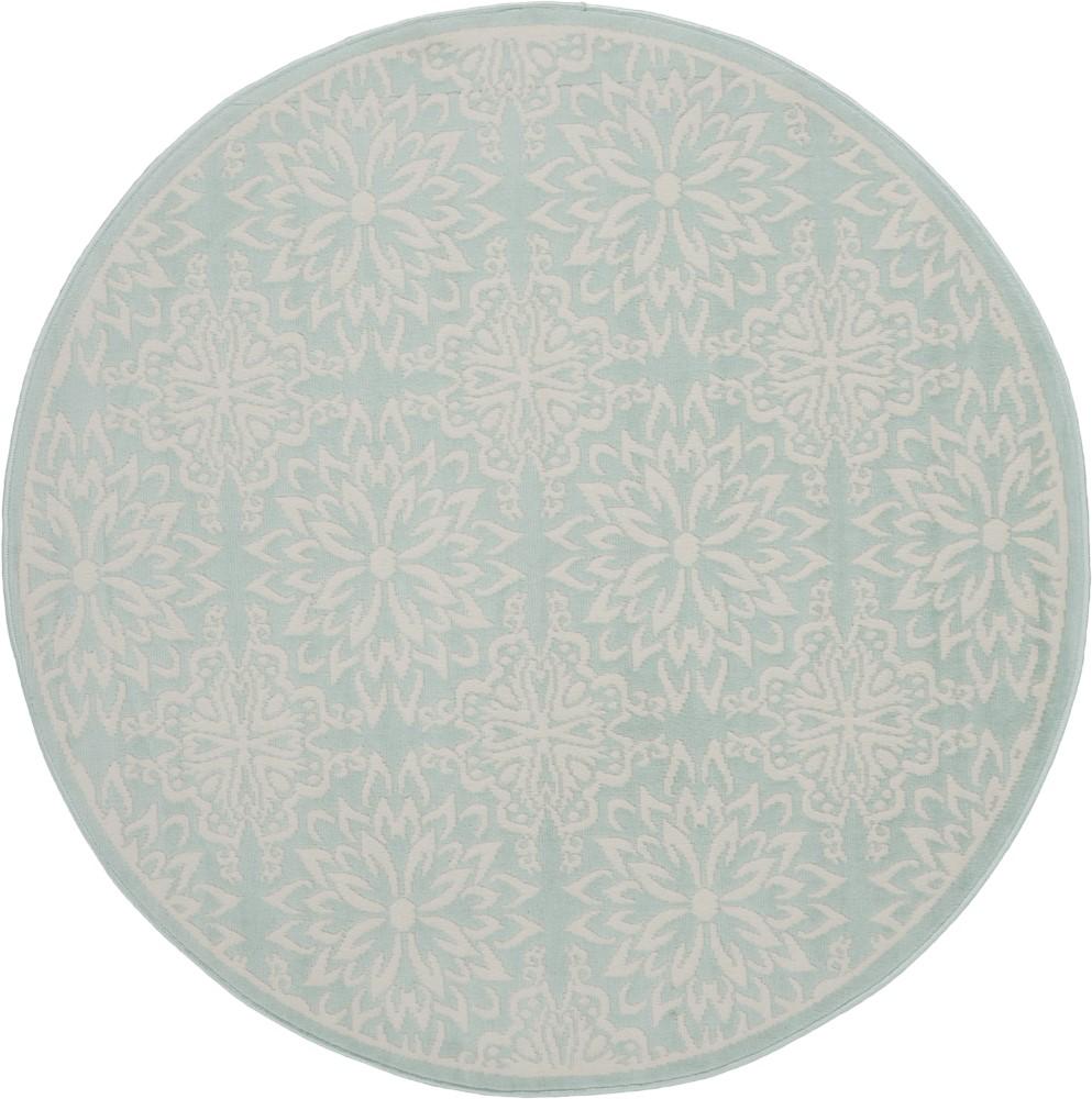 Nourison - Jubilant JUB06 Aqua 53in x Round Beach Area Rug - JUB06-99446478276 veiw 1