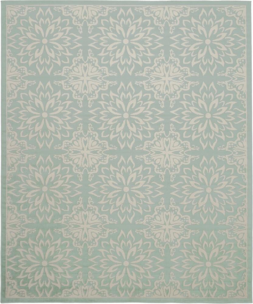 Nourison - Jubilant JUB06 Aqua 710in x 910in Large Low-pile Rug - JUB06-99446478290 veiw 1