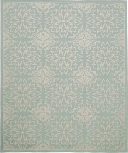 Nourison - Jubilant JUB06 Aqua 710in x 910in Large Low-pile Rug - JUB06-99446478290 veiw 1