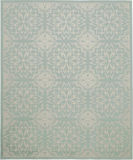 Nourison - Jubilant JUB06 Aqua 710in x 910in Large Low-pile Rug - JUB06-99446478290 veiw 1
