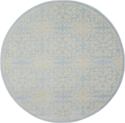 Nourison - Jubilant JUB06 Light Blue 53in x Round Beach Area Rug - JUB06-99446478450 veiw 1
