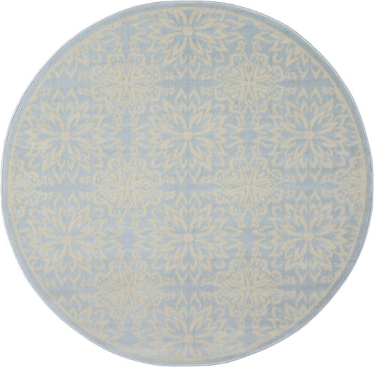 Nourison - Jubilant JUB06 Light Blue 53in x Round Beach Area Rug - JUB06-99446478450 veiw 1