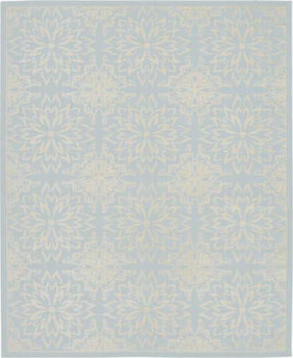 Nourison - Jubilant JUB06 Light Blue 710in x 910in Large Low-pile Rug - JUB06-99446478504 veiw 1