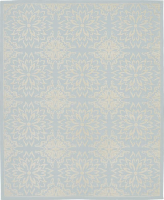 Nourison - Jubilant JUB06 Light Blue 710in x 910in Large Low-pile Rug - JUB06-99446478504 veiw 1