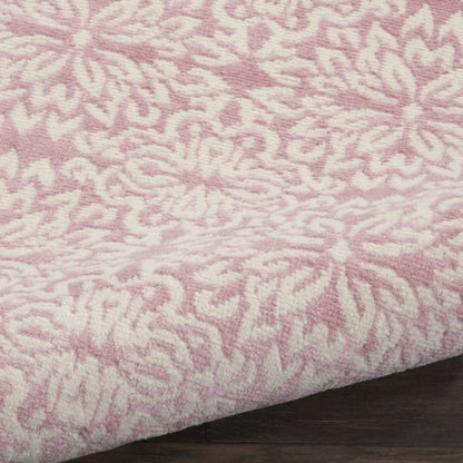 Nourison - Jubilant JUB06 Pink 23in x 73in Low-pile Hallway Rug - JUB06-99446478528 veiw 2