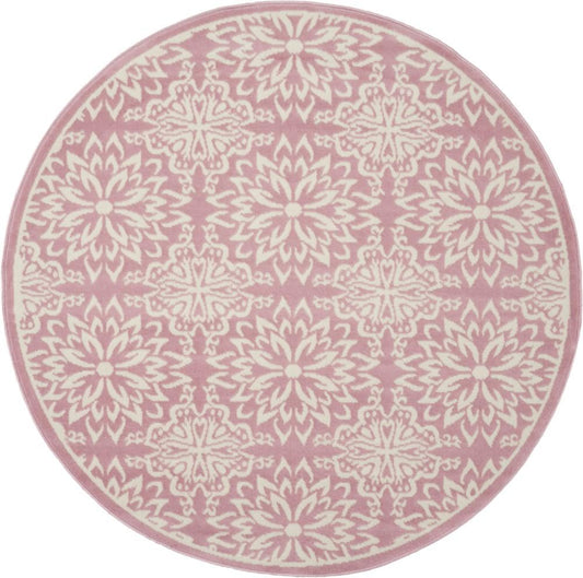 Nourison - Jubilant JUB06 Pink 53in x Round Beach Area Rug - JUB06-99446478542 veiw 1