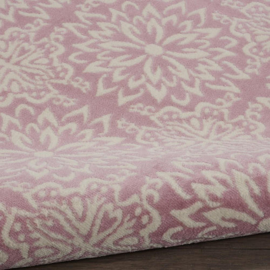 Nourison - Jubilant JUB06 Pink 53in x Round Beach Area Rug - JUB06-99446478542 veiw 2