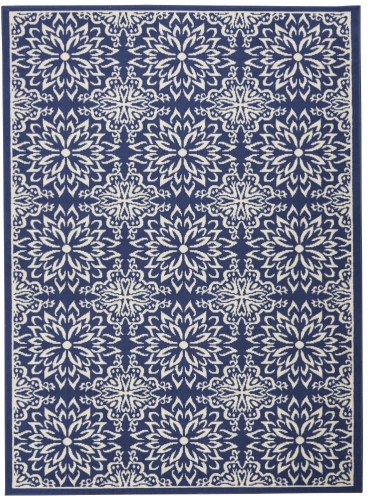 Nourison - Jubilant 53in x 73in Navy Ivory Transitional Area Rug - JUB06-99446777355 veiw 1