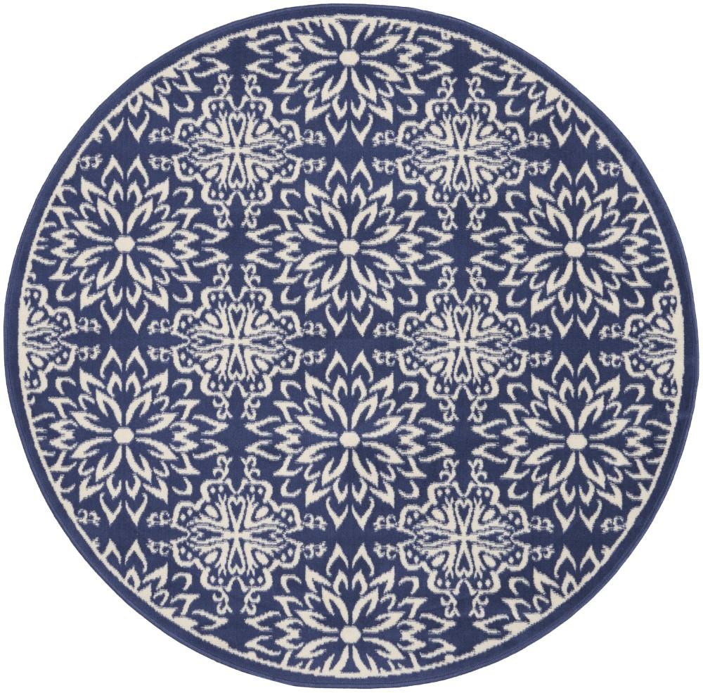 Nourison - Jubilant 53in x Round Navy Ivory Transitional Area Rug - JUB06-99446777348 veiw 1