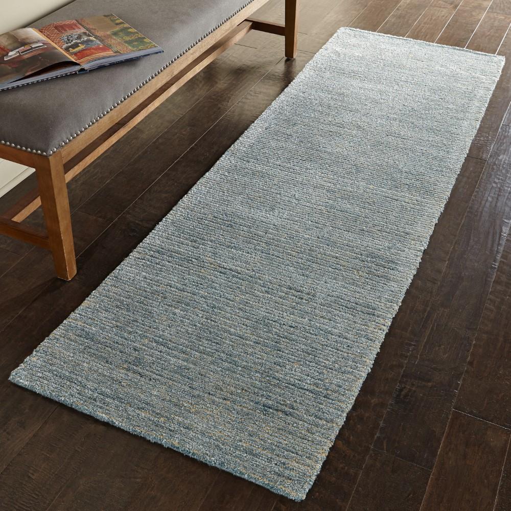 Nourison - Weston WES01 Light Blue 23in x 76in Textured Hallway Rug - WES01-99446008701 veiw 2
