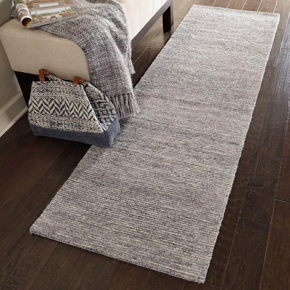 Nourison - Weston WES01 Grey 23in x 76in Textured Hallway Rug - WES01-99446006998 veiw 2