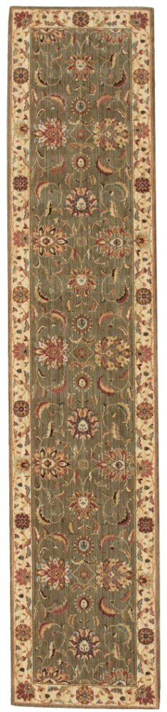 Nourison - Living Treasures LI04 Green 26in x 12 Hallway Rug - LI04-99446670281_CLOSEOUT veiw 1