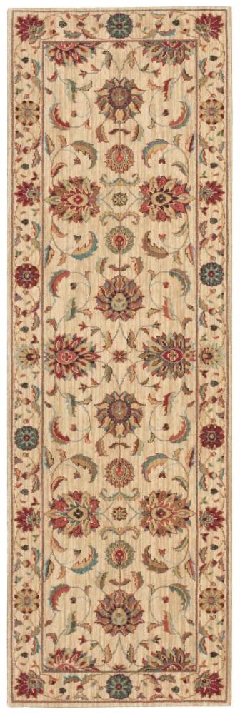 Nourison - Living Treasures LI04 Beige and Red 26in x 12 Hallway Rug - LI04-99446186867_CLOSEOUT veiw 1