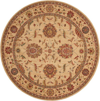 Nourison - Living Treasures LI04 Beige and Red 510in x Round Area Rug - LI04-99446181817_CLOSEOUT veiw 1
