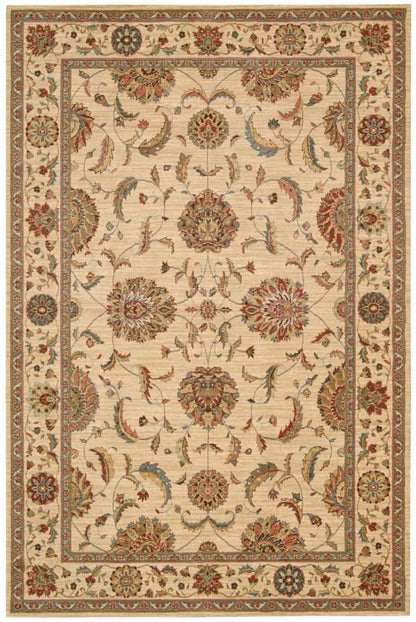 Nourison - Living Treasures LI04 Beige and Red 56in x 83in Area Rug - LI04-99446181824 veiw 1