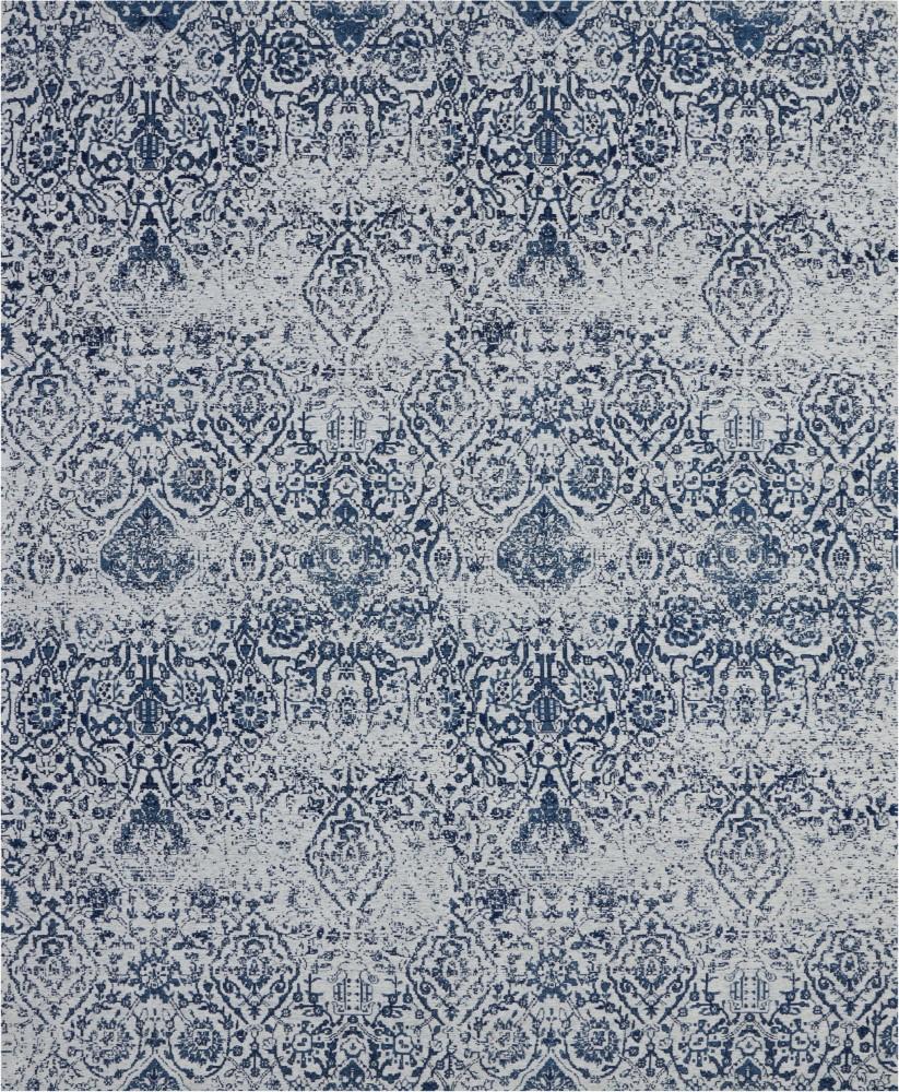 Nourison - Damask DAS06 Dark Blue and White 8x10 Large Flat Weave Rug - DAS06-99446349873 veiw 1