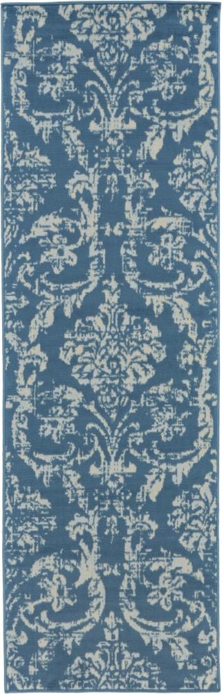 Nourison - Jubilant JUB09 Blue 23in x 73in Low-pile Hallway Rug - JUB09-99446478665 veiw 1