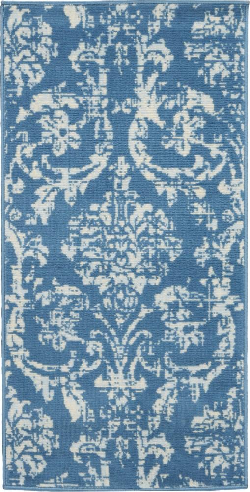 Nourison - Jubilant 2 x 4 Small Blue Damask Area Rug - JUB09-99446478658 veiw 1