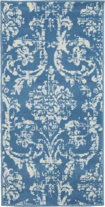 Nourison - Jubilant 2 x 4 Small Blue Damask Area Rug - JUB09-99446478658 veiw 1