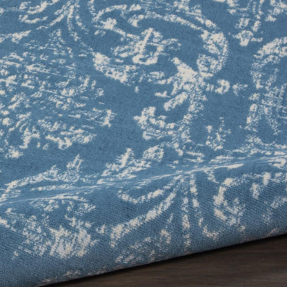 Nourison - Jubilant JUB09 Blue 53in x Round Farmhouse Area Rug - JUB09-99446478696 veiw 2