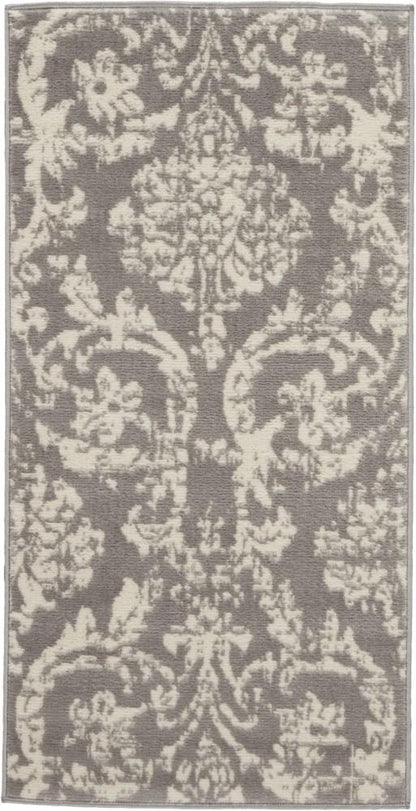 Nourison - Jubilant 2 x 4 Small Bone Damask Area Rug - JUB09-99446478894 veiw 1