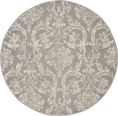 Nourison - Jubilant JUB09 Bone 53in x Round Farmhouse Area Rug - JUB09-99446478924 veiw 1