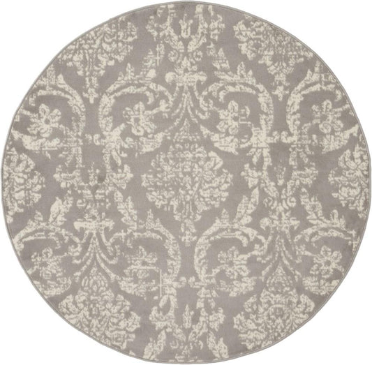 Nourison - Jubilant JUB09 Bone 53in x Round Farmhouse Area Rug - JUB09-99446478924 veiw 1