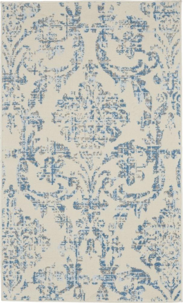 Nourison - Jubilant 3x5 White and Blue Area Rug - JUB09-99446764218 veiw 1