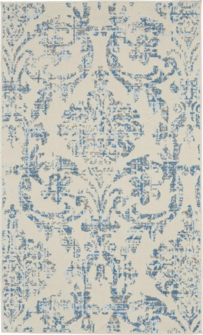 Nourison - Jubilant 3x5 White and Blue Area Rug - JUB09-99446764218 veiw 1