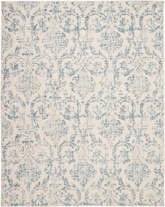 Nourison - Jubilant 86in x 12 White and Blue Area Rug - JUB09-99446764836 veiw 1